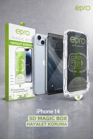 Epro Apple iPhone Uyumlu 14 5d Magic Box Hayalet Ekran Ve Kasa Koruma Seti