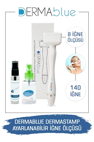Dermablue Ayarlanabilir Dermastamp Titanyum 140 Iğneli Derma Stam