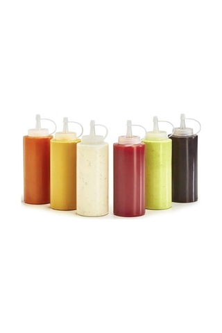 Yağdanlık 400 Ml Kapaklı Sızdırmaz Yağlık Sosluk Şişesi Plastik Şeffaf 12 Izgara