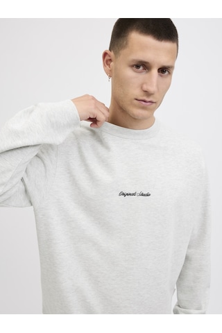 Jack & Jones Erkek Gögüs Nakis Islemeli Sweat - Norrebro - 12282893 Beyaz Melanj