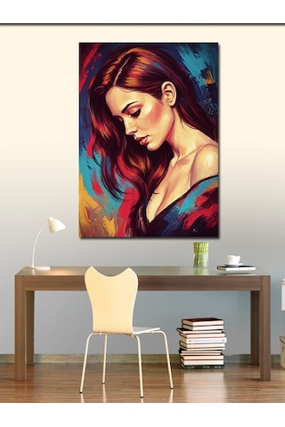 Kanvas Tablo Kırmızı Saçlı Kadın Portresi 70cmx100cm