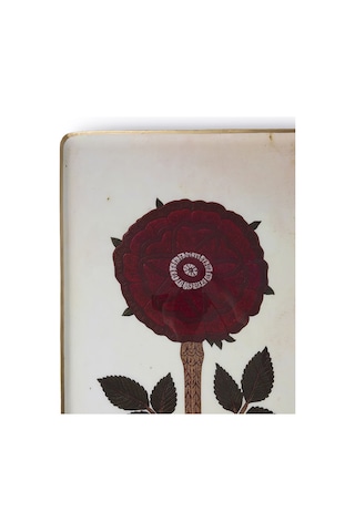 Yargıcı Çiçek Desenli Alüminyum Dikdörtgen Tepsi 58x40x1 Cm 26knhs1027c St