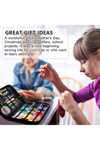Vkemall 128 Parça El İşçiliği Dikiş Seti - Giysi Tamiri İçin İğne, İp, Makas Ve Aksesuarlar Paketi
