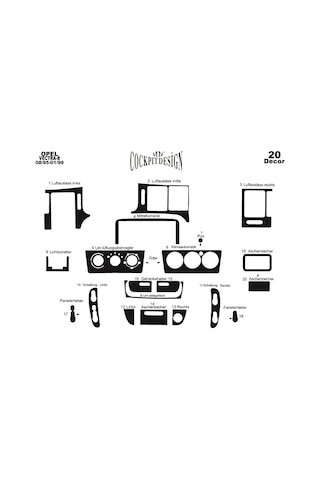 Opel Vectra B Maun Kaplama 1995-2002 20 Parça