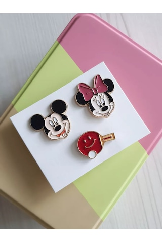 Proshik Mickey Mouse Broş Rozeti Seti 3 Adet 240561710 Siyah