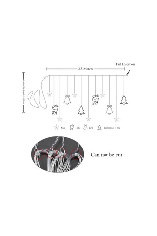 Dancemonkey 8 Modlu Led Perde Işıkları, Suya Dayanıklı, Noel Ağacı Tasarımı Çok Renkli