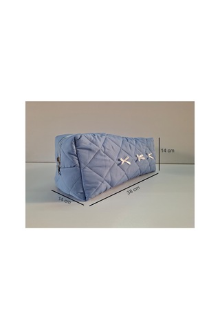 Dreamy Blue Kapitone Fiyonklu Tüm Saç Şekillendiricilerine Uygun Organizer Çanta Tb043
