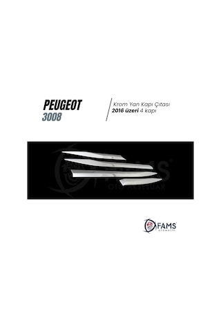 Peugeot 3008 Krom Yan Kapı Çıtası 4 Kapı 2016 ve Üzeri