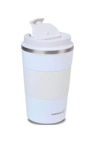 A5540-1 Korkmaz Eterna Siyah Kahve Bardağı 380 Ml - Beyaz