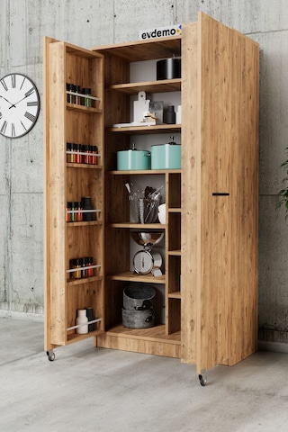 Art 2 Kapaklı Erzak Kiler Mutfak Dolabı Atlantik Çam