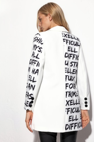 Hiccup Msn Oversize Krep Blazer Ceket Tozlu Beyaz