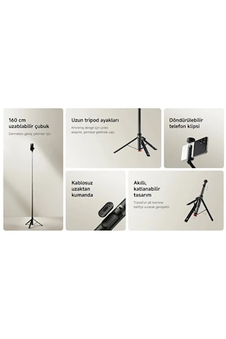 Xiaomi Zoom Floor Selfie Stick Tripod 62" 160cm Selfie Çubuğu (Xiaomi Türkiye Garantili)