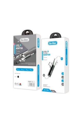Kulaklık ve Şarj Dönüştürücü Type-C ve 3.5mm Go Des GD-CT058 Hızlı Veri Aktarımı Ve Şarj Desteği