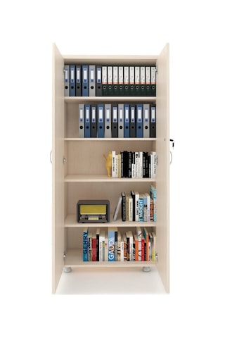 Modüler Dünyası Tam Kapak Kitaplık Dosya Dolabı Akça - 80X38X188 Akçaağaç