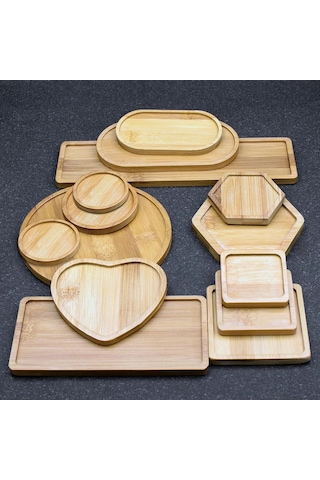 Kalp Şeklindex 1-14 Stil Yuvarlak Kare Saksı Ekici Bambu Tepsi Ahşap Tutucu Ev Dekor Bahçe Kaynağı Anti-solmaya Basit Zarif Tasarım