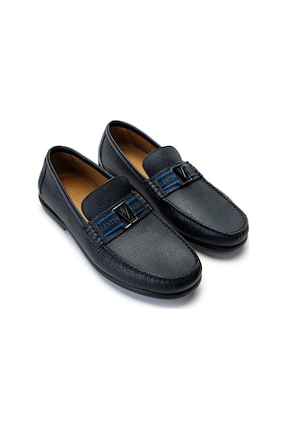 Valentino Valentıno Erkek Hakiki Deri Mavi Loafer Ayakkabı 667 2088 Erk Ayk Y23 Dark Blue Siyah