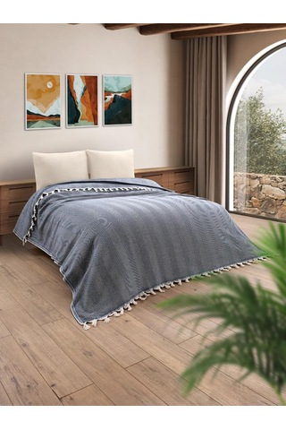 Battaniye Pamuk Miren 180x200 Cm Lacivert