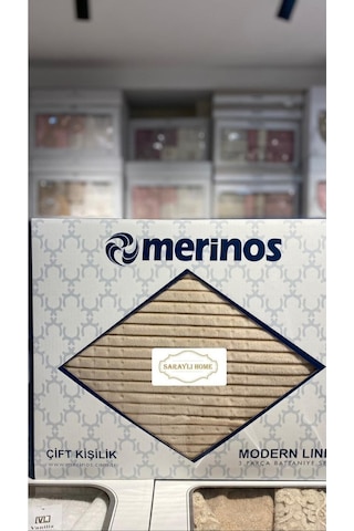 Saraylı Home Merinos Modern Line Yatak Örtüsü Krem