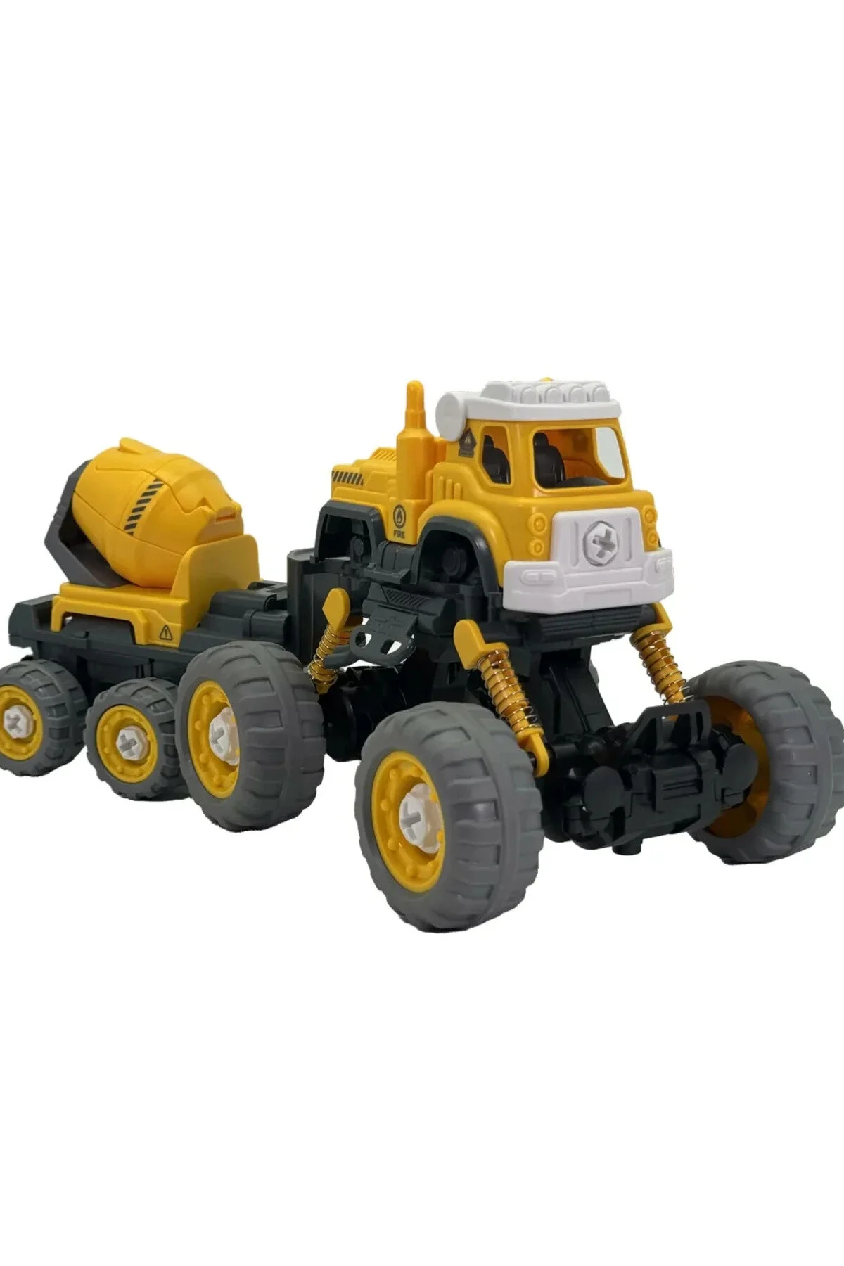 4x4 Geri Çek-bırak Beton Mikserli Kamyon Dıy Oyuncak Seti, 25+ Sök-tak Parça