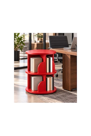 Kitaplık Raflı Komodin Yan Sehpa Çok Amaçlı Düzenleyici Modüler Kitaplık 70x45 Cm Kırmızı - 938874604 Kırmızı