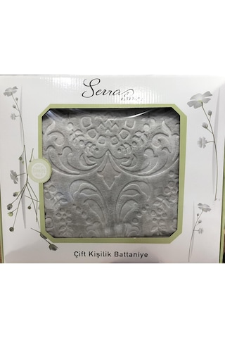 Serra Home Embos Çift Kişilik Kutulu Battaniye 220 X 240 Gri