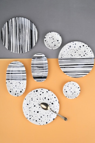 Tabak Evi Porselen Sidereal Kahvaltı Ve İkram Takımı 6 Kişilik 14 Parça Çok Renkli