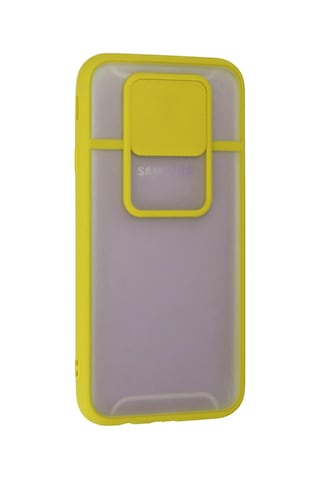 Newface - 919 - Samsung Galaxy Uyumlu J7 Pro / J730 Kılıf Palm Buzlu Kamera Sürgülü Silikon - Csmo-tex - - Sarı