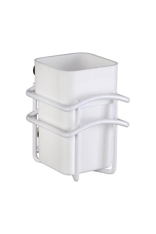 Saban Classic Plus Diş Fırçalık Beyaz Plastik Hazne , Paslanmaz Çelik Gövde 8 X 11 X 10 Cm Beyaz