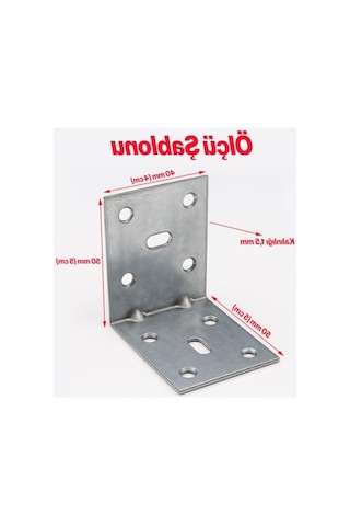 Metal L Demiri, 40x50x50 Mm 25 Adet İnce Gönye