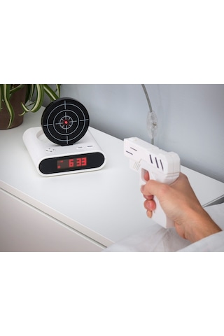 Uzaktan Tabancalı Alarm Saat Lcd Ekran Gun Alarm Clock