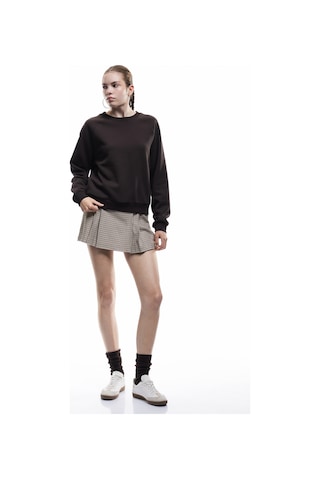 Koton Şardonlu Uzun Kollu Bisiklet Yaka Basic Oversize Sweatshirt Kahverengi 6wal10129ık Kahve