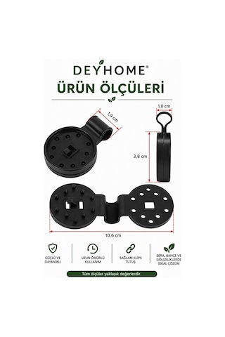 Deyhome Gölgelik Sabitleme Klipsi Uv Dayanımlı Sera, Bahçe Filesi, Gölgelik Tente Ve Tarım Ağı Sabitleyici K Genel