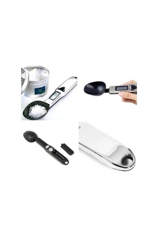 2 Türler 500g / 0.1g Elektronik Lcd Dijital Ölçüm Kaşık Ağırlık Ölçeği Ölçüm Kaşık Gram Mutfak & Amp Laboratuvar Ölçeği Gümüş Ahşap