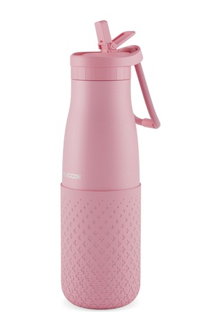 Puccon 500 Ml Pipetli Pembe Çelik Matara/termos - Silikon Gövdeli Plus - 50010