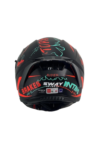 Sway SW 869 Hero Full Face Kask Siyah Sarı