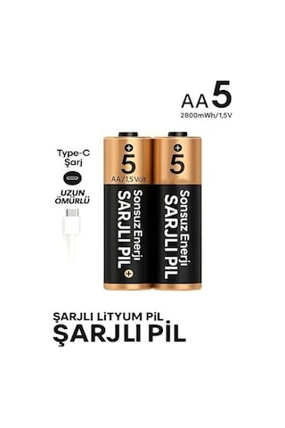 Şarjlı Kalın Kalem Pil Aa Şarj Edilebilir Pil 1.5v 2800mwh Lityum-ion Kalın Pil Aa 5 Type-c Şarjlı Aa, Her Paket, 2 Şarjlı Kalın Kalem Pil Aa Şarj Edilebilir Pil 1.5v 2800mwh Lityum-ion Kalın Pil Aa 5 Type-c Şarjlı Aa, Her Paket, 2