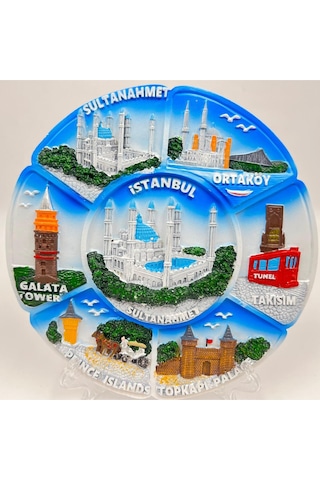 İstanbul Temalı Kabartmalı Dekoratif Tabak Masa Ve Duvar Dekoru 18 Cm