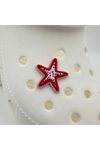 Crocs Terlik Süsü Ve Aksesuarı , Çanta Süsü Jibbitz 3d Kabartmadeniz Yıldızı 04 Görsel Figür Aksesuar Fuşya-beyaz-pembe