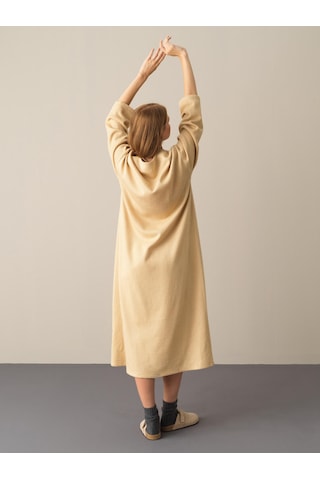 Xint Bej Oversize Açık V Yaka Uzun Hırka 400523