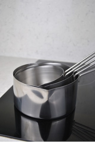 3'lü Set 304 Paslanmaz Çelik Kaçerola Sütlük Ve Sosluk 12-14-16 Cm Mini Yumurta Tavası Çelik