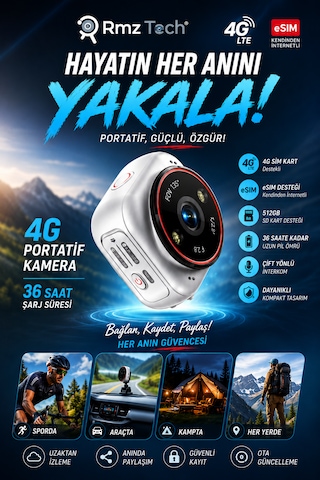 X30 4g Sım Kartlı Mini Güvenlik Kamerası Esım Destekli Taşınabilir Ip Kamera 36 Saat Bataryalı Uzaktan İzleme