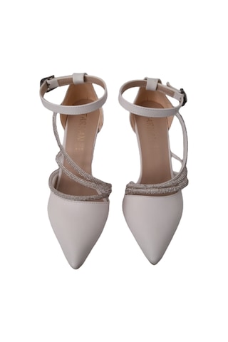 Tarhan Kadın Beyaz-taşlı Şık Kadeh Topuklu Abiye Ayakkabı Beyaz