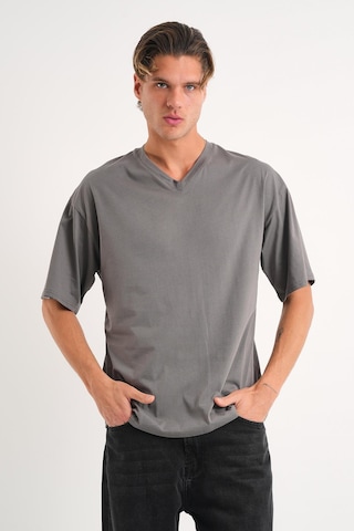 Alexander Gardi Alexandergardı V Yaka Oversize T-shirt E24-742a Koyu Gri