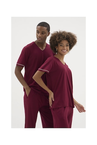 Angbutik Kocabey Kkt-26162k Kadın V Yaka Pijama Takımı MÜRDÜM