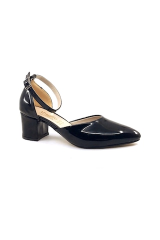 Ayakkabımood Gzh 5 Cm Siyah Rugan Karnıyarık Kadın Topuklu Ayakkabı Siyah