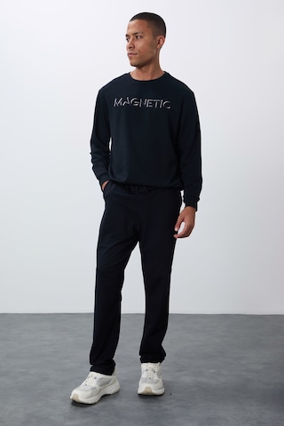 Tommy Life Lacivert Bağcıklı Cepli Standart Kalıp Klasik Paça Erkek Eşofman Alt - 84682 Lacivert