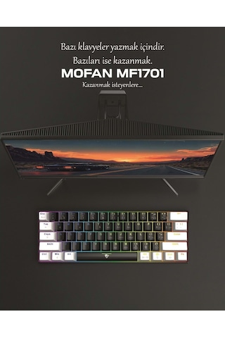 Hadron Mofan Mf1701bw Gaming Mekanik Rgb Klavye Blue Switch - Siyah Beyaz