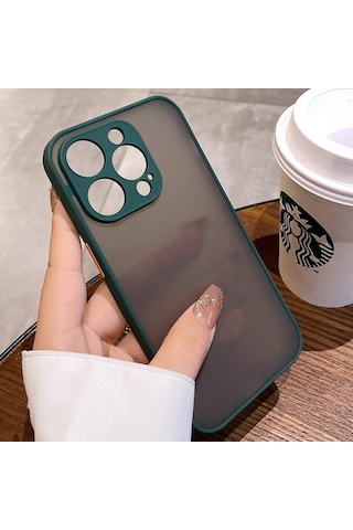 İphone 15 Pro Max Kılıf Arkası Mat Leke Yapmaz Kenarları Renkli
