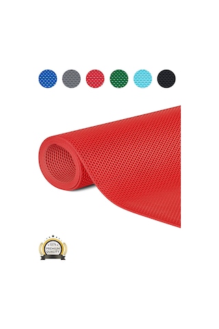 Hortumtech Bal Petek Paspas Kaydırmaz Pvc Islak Zemin Duş Havuz Su Tahliyesi 4 Mm - Kırmızı 90 X 1400 Cm