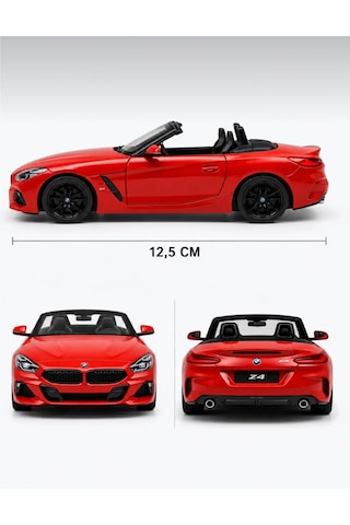 Oyuncak Bmw Z4 Diecast Açılır Kapılı Çek Bırak Metal Roadster Cabrio Model Spor Araba 1:34 Ölçek 12,5 Cm Kırmızı